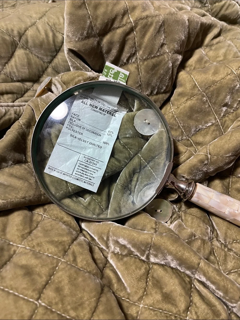 NWOT BELLA NOTTE silk and quilted velvet EURO SHAMS SAND